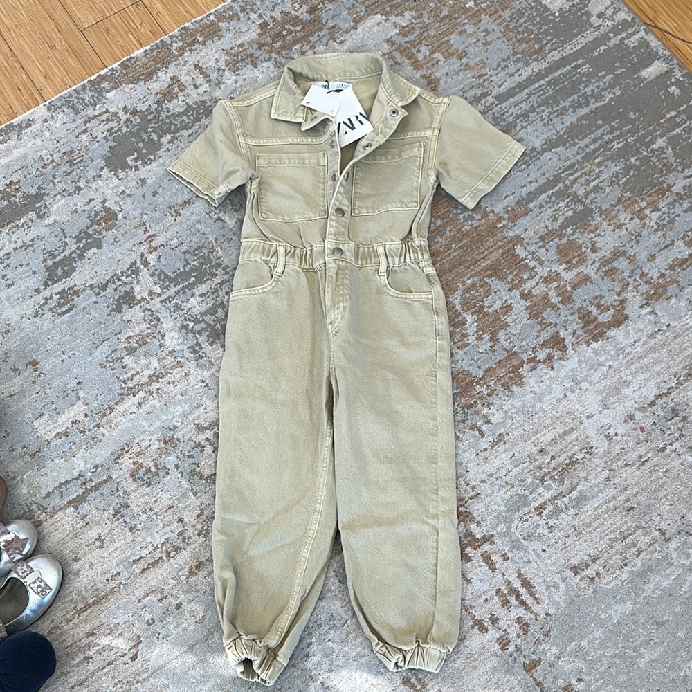Zara Kids Tan One Piece Jumpsuit